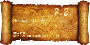 Holka Elemér névjegykártya