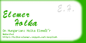 elemer holka business card